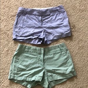2 pairs J Crew Chino Shorts size 4